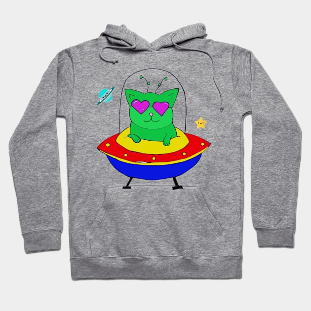 Alien Space Cat Hoodie by Crazytrain77